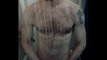 Sexy Man Wanks his Wet Cock. Fun in the Shower